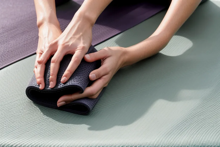 Hände auf der Pilatesmatte bei einer Dehnübung für die Haltung im Büroalltag