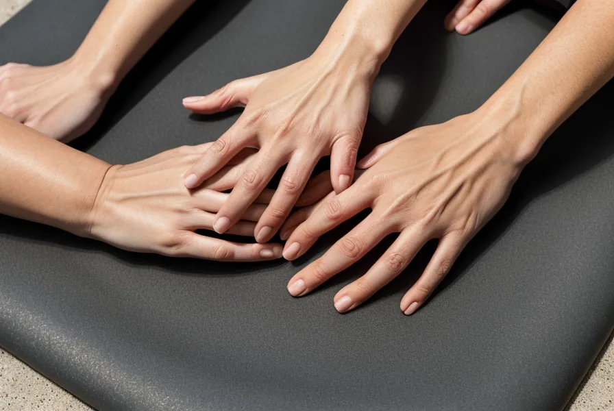 Spider-Hand-Technik beim Pilates zuhause zur Entlastung der Handgelenke im Büroalltag