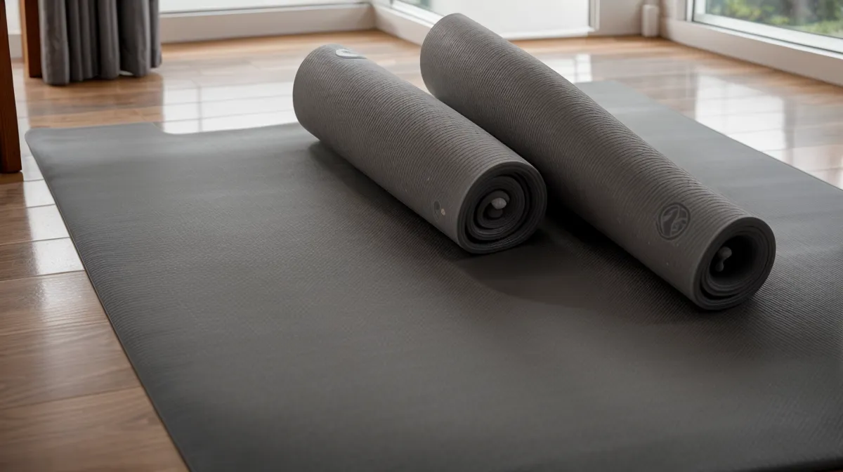 Frau macht Pilates-Übungen gegen Nackenschmerzen durch Bildschirmarbeit