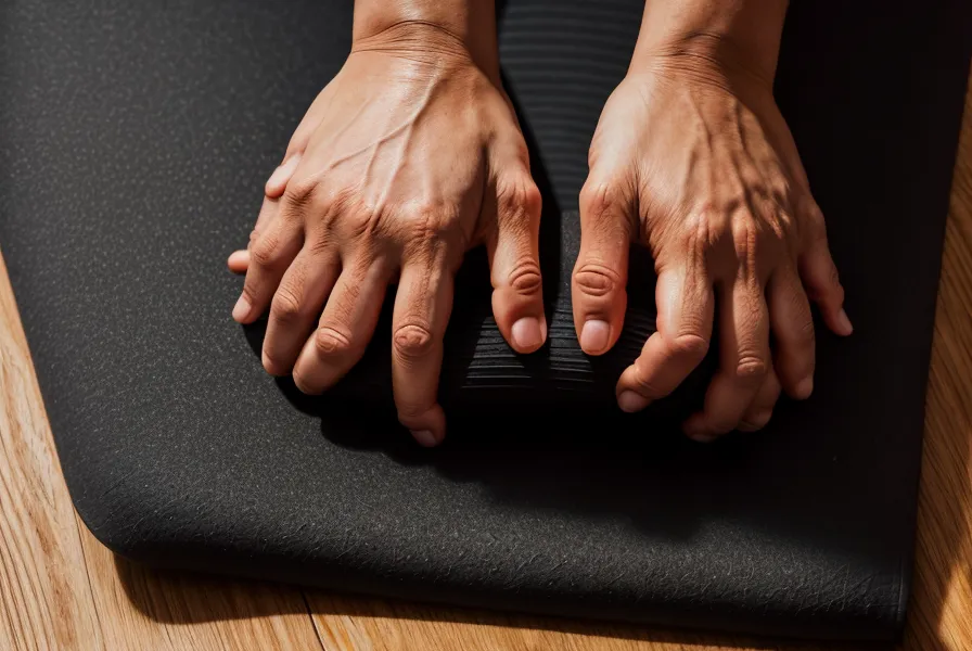 ISG-Syndrom Übung: Hände stützen sich beim Pilates-Home-Workout auf der Matte ab