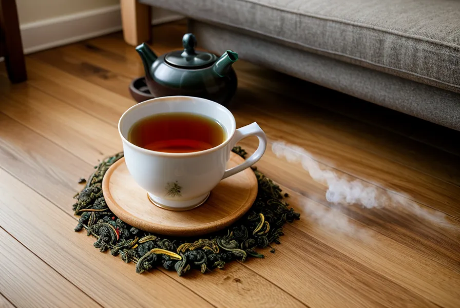 Tasse Tee neben der Pilatesmatte nach dem Home-Workout für den unteren Rücken