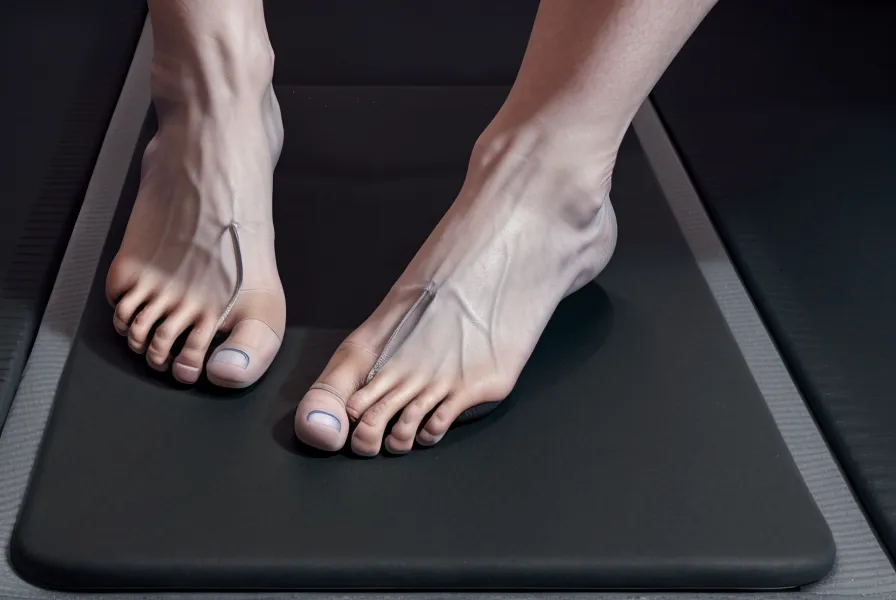 Nahaufnahme der Füße auf der Pilatesmatte während Skoliose-Übungen für mehr Stabilität und Haltung im Büroalltag.