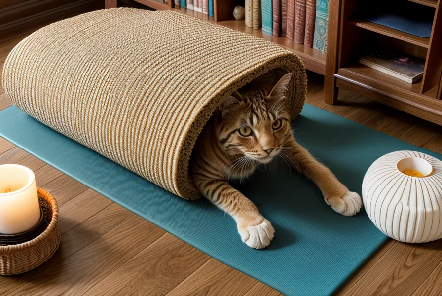 Tablet mit Pilates-Onlinekurs auf dem Couchtisch als flexible Ergänzung zum festen Präventionskurs